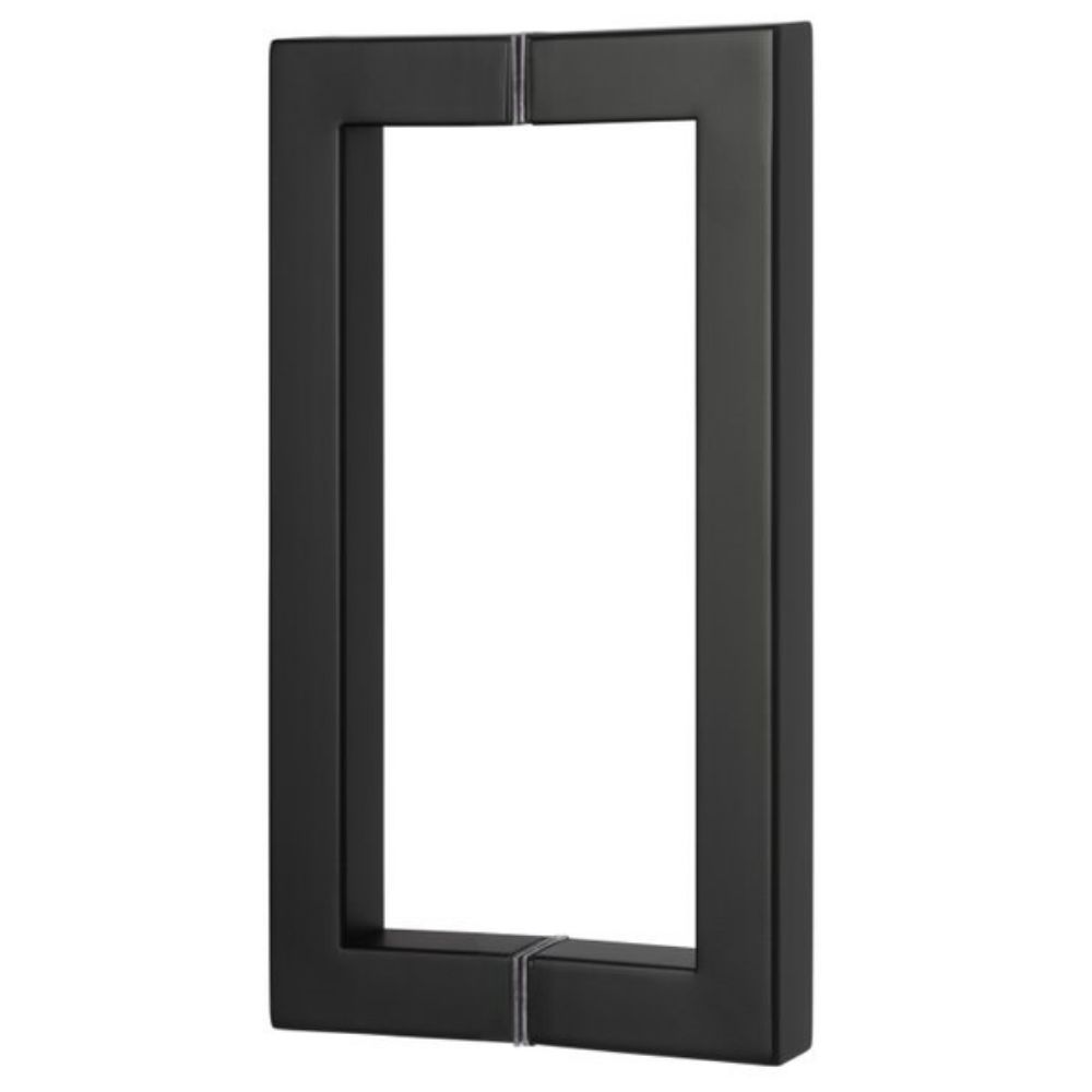 Sure-Loc Hardware SHR-SQ1 FBL Square Shower Door Handle 8" 2-sided in Flat Black